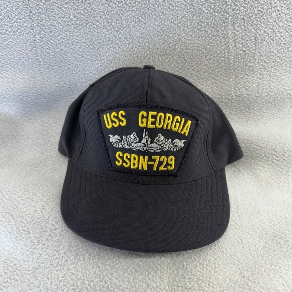 Vintage USS Georgia Hat Adult OSFA Blue SSBN-729 Northstar Submarine USA Made